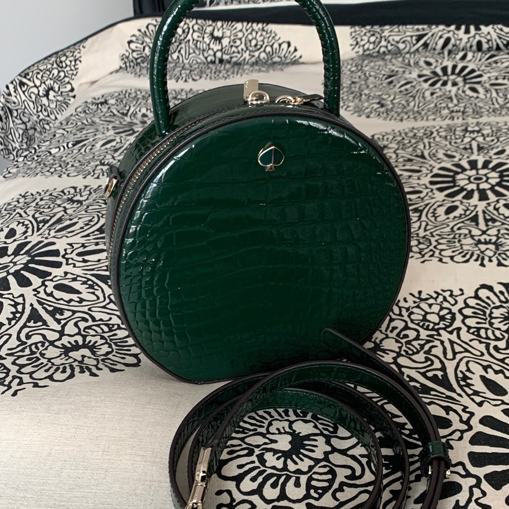 Kate Spade Dark Green Croc-Embossed Mini Bag
